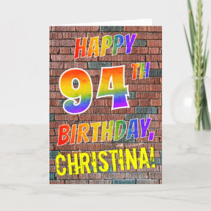 Graffiti Inspired Rainbow Titta LYCKLIG 94:E BIRTH Kort
