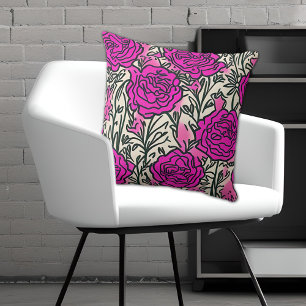 Graffiti Inspired Ro Mönster Rosa Black Kudde