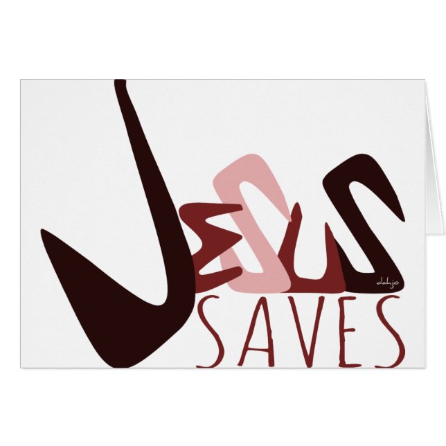 GRAFFITI JESUS SAVES in red Hälsningskort (Framsidan Horizontal)