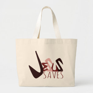 GRAFFITI JESUS SAVES in red Jumbo Tygkasse