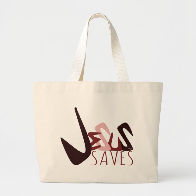 GRAFFITI JESUS SAVES in red Jumbo Tygkasse (Framsidan)