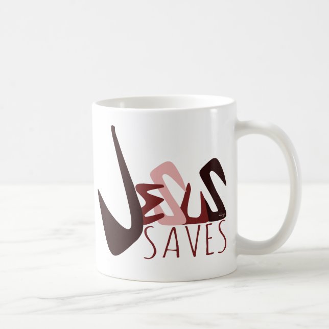 GRAFFITI JESUS SAVES in red Kaffemugg (Höger)