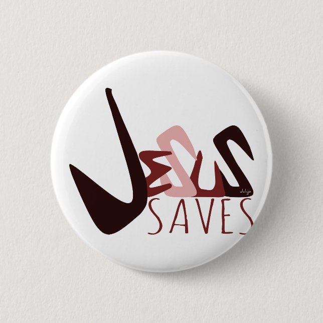 GRAFFITI JESUS SAVES in red Knapp (Framsida)
