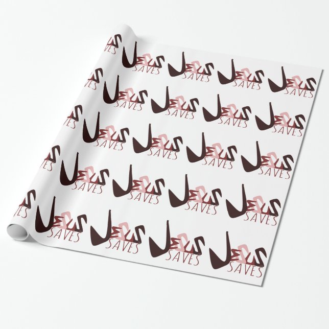 GRAFFITI JESUS SAVES in red Presentpapper (Utrullad)