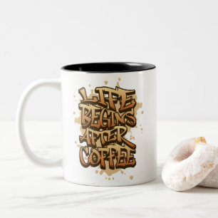 Graffiti Kaffecitat Två-Tonad Mugg