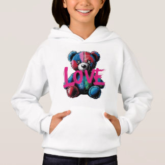 Graffiti Kärlek Nalle Streetwear Girl T Shirt
