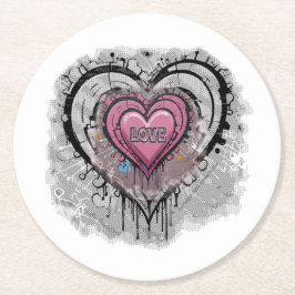 Graffiti KÄRLEK Underlägg Papper Rund