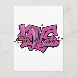 Graffiti kärleksetikett vykort