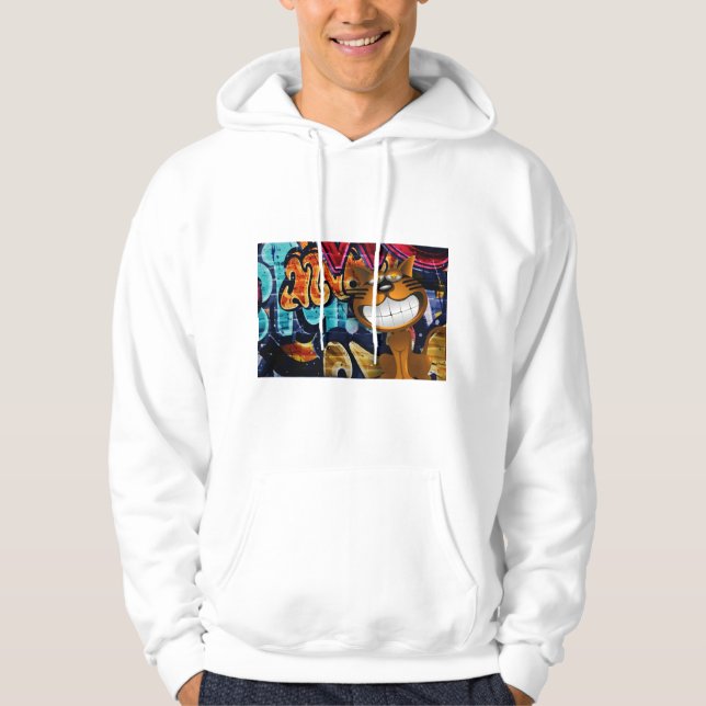 Graffiti kattbild, hoodie ! (Framsida)