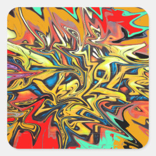 Graffiti-klistermärke Fyrkantigt Klistermärke