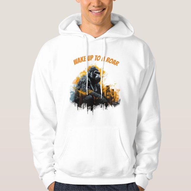 Graffiti Kong Roaring Hoodies Hoodie (Framsida)