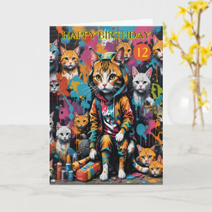 Graffiti Konstnärslegenden Cat 12-Årsdag Kort