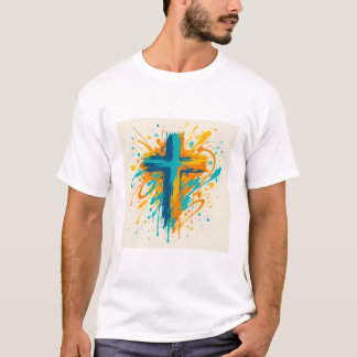 Graffiti-kors fet kristen t-shirt