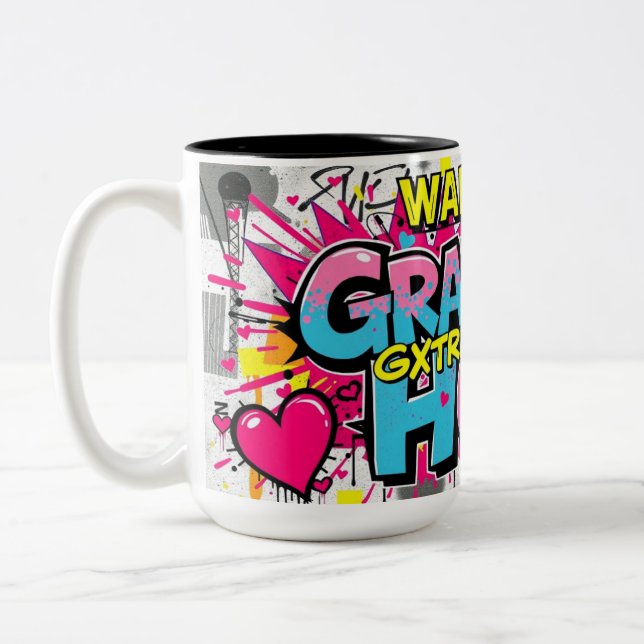 Graffiti Kramar från Mormor Två-Tonad Mugg (Vänster)