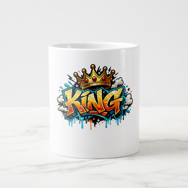 Graffiti Kung av Crowned Street Jumbo Mugg (Framsidan)