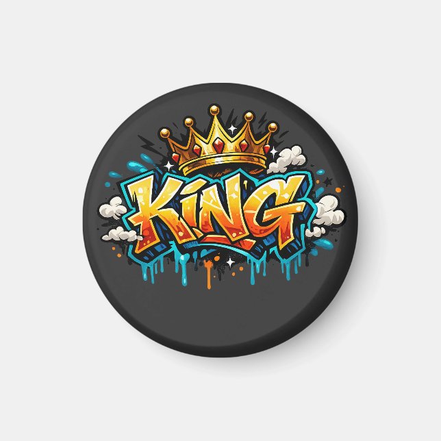 Graffiti Kung av Crowned Street Magnet (Framsidan)