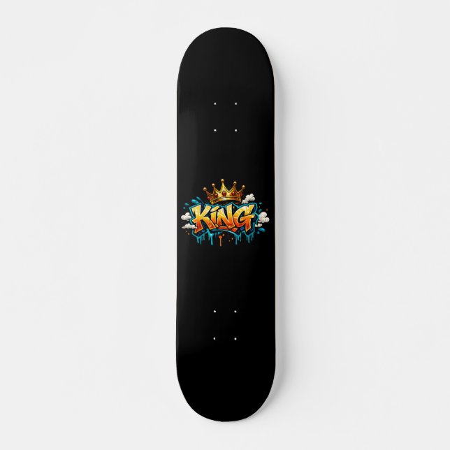 Graffiti Kung av Crowned Street Mini Skateboard Bräda 18,5 Cm (Framsida)
