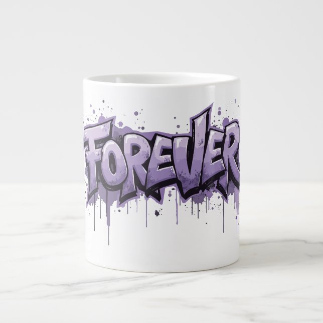 Graffiti Lavender Infinity ’FOREVER’ Jumbo Mugg (Framsidan)