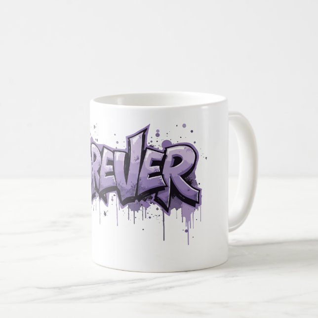 Graffiti Lavender Infinity ’FOREVER’ Kaffemugg (Framsida höger)
