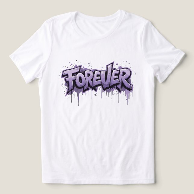 Graffiti Lavender Infinity ’FOREVER’ T Shirt (Design Framsida)