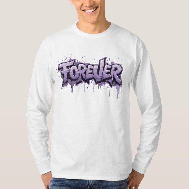 Graffiti Lavender Infinity ’FOREVER’ T Shirt (Framsida)