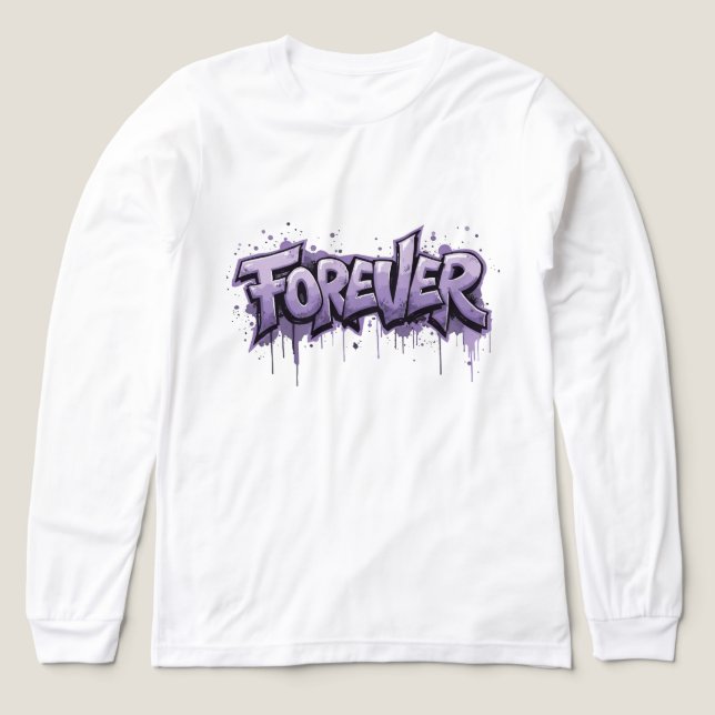 Graffiti Lavender Infinity ’FOREVER’ T Shirt (Design framsida)