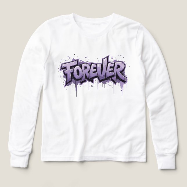 Graffiti Lavender Infinity ’FOREVER’ T Shirt (Design framsida)