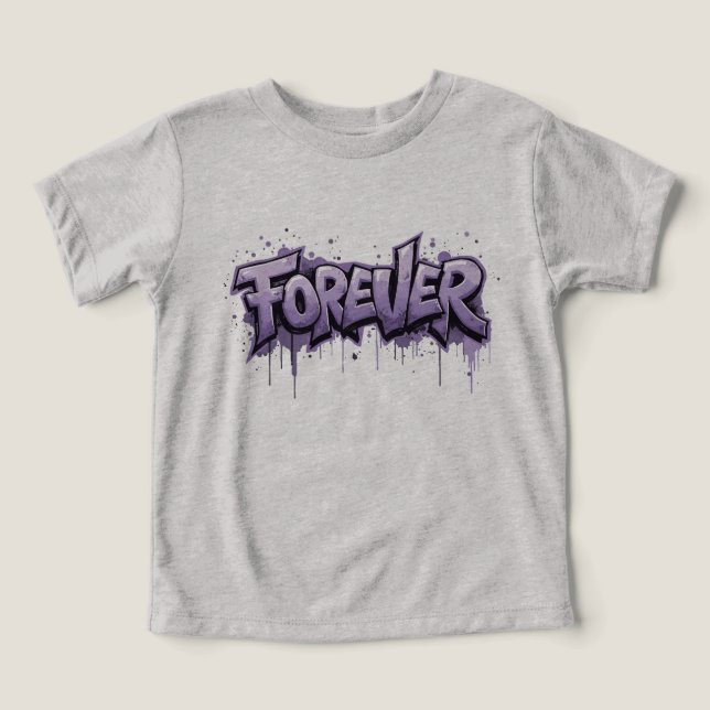 Graffiti Lavender Infinity ’FOREVER’ T Shirt (Design Framsida)
