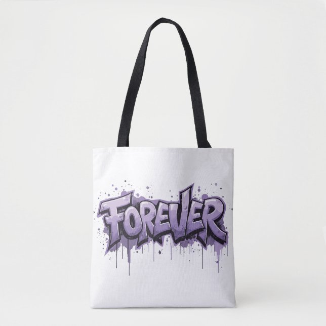 Graffiti Lavender Infinity ’FOREVER’ Tygkasse (Framsida)