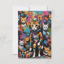 Graffiti Legend Street Cat Birthday Tack Kort