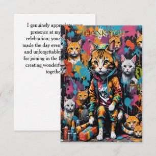 Graffiti Legend Street Cat Birthday Tack Kort