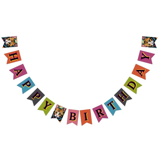 Graffiti Legend Street Cat Grattis på födelsedagen Vimplar (Alla)