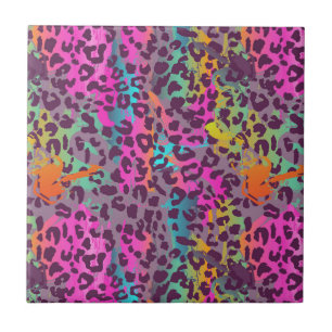 Graffiti Leopard Mönster Colorful Abstrakt Art Kakelplatta
