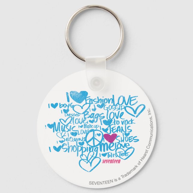 Graffiti Lila/Aqua Nyckelring (Framsida)