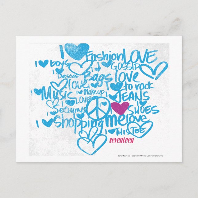 Graffiti Lila/Aqua Vykort (Framsida)