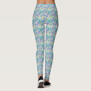 Graffiti Linjer blue tone Yoga Leggings