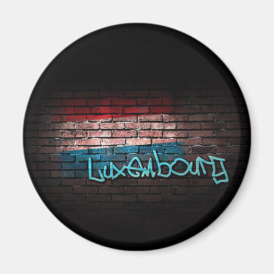 Graffiti; Luxemburg Flagga Magnet