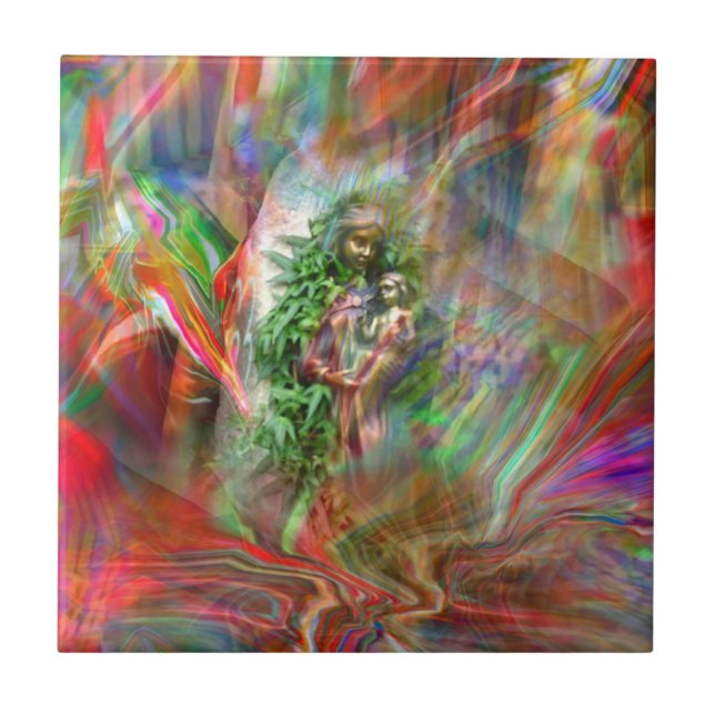 Graffiti Madonna Tile Kakelplatta (Framsidan)