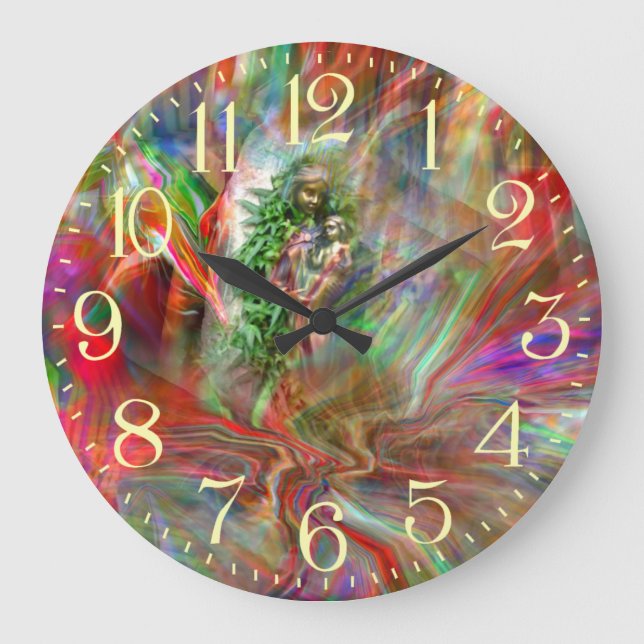 Graffiti Madonna Wall Clock Stor Klocka (Framsida)