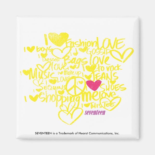 Graffiti Magenta/Gult Magnet (Framsidan)