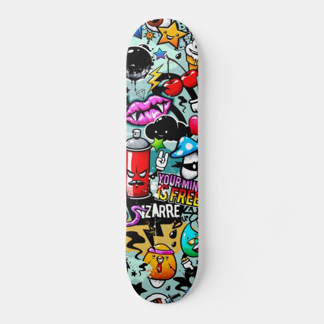 Graffiti Mini Skateboard Bräda 18,5 Cm (Framsida)