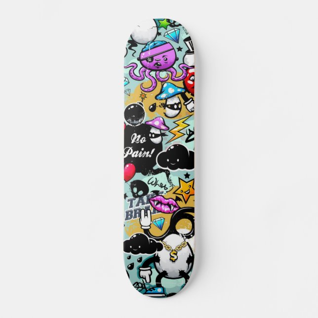 Graffiti Mini Skateboard Bräda 18,5 Cm (Framsida)