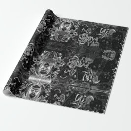 Graffiti Modern Black and White Grunge Mönster Presentpapper