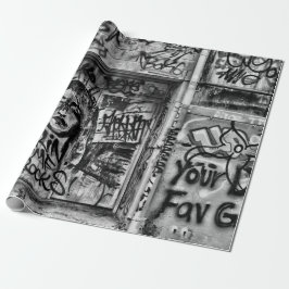 Graffiti Modern Black and White Urban Street Art Presentpapper