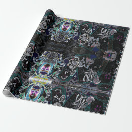 Graffiti Modern Vintage Black White Mönster Presentpapper
