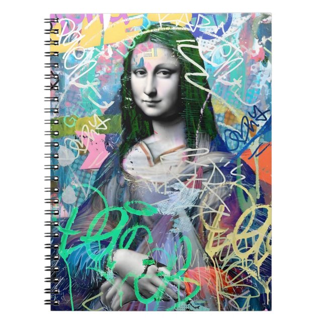 Graffiti Mona Lisa Street Art Notebook Anteckningsbok (Framsidan)