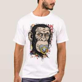 Graffiti Monkey Ansikte Art - Abstrakt Street Stil T Shirt