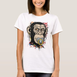 Graffiti Monkey Ansikte Art - Abstrakt Street Stil T Shirt