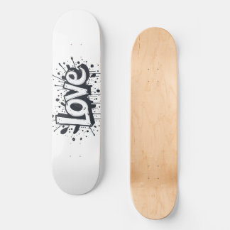 Graffiti Monochrome Kärlek Märkre Mini Skateboard Bräda 18,5 Cm