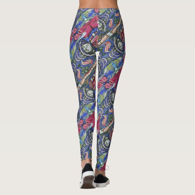 graffiti mönster leggings (Baksida)